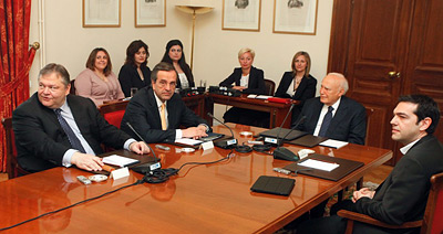 Встреча под эгидой президента Греции с целью сформировать коалиционное правительство не дала результата