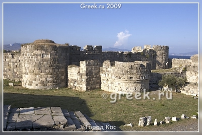 Крепость рыцарей в городе Кос. Греция